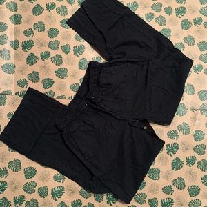Black Linen drawstring pants
